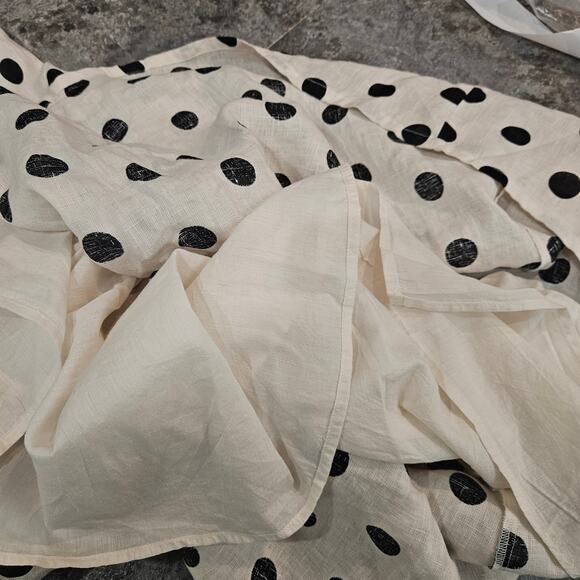 The Drop Linen Polka Dot Midi Dress Cream & Black, Plus Size 3X - Picture 11 of 13